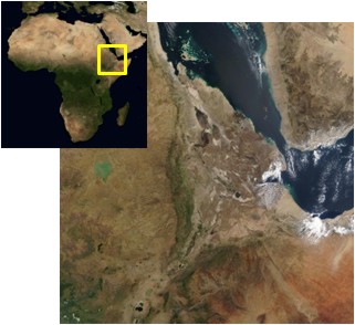 Map of Afar and Africa