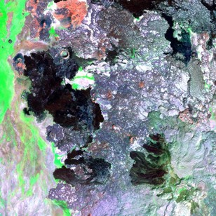 Enhanced Landsat image used for remote mapping