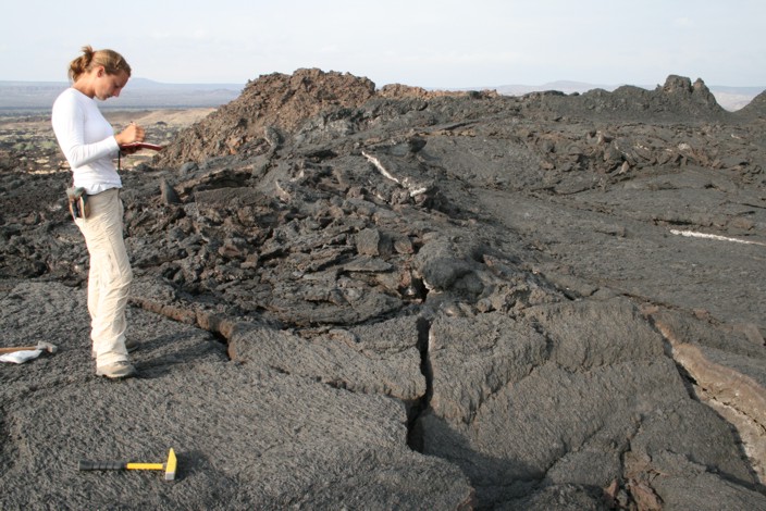Studying a recent lava flow