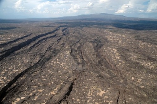 Dabbahu rift segment with Dabbahu volcano in distance