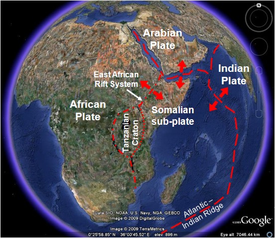 Regional plate tectonic setting