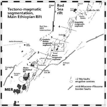 Tectonic map of Main Ethiopian Rift