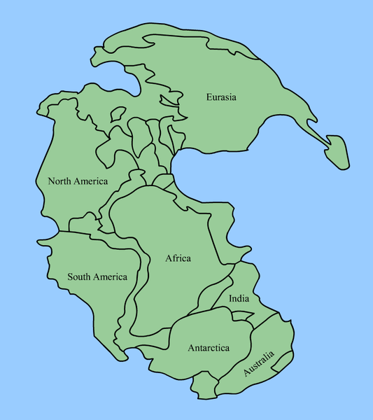 Pangaea and today's continents