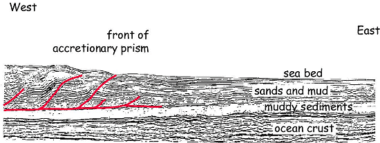 Seismic reflection image of the off-scraping of sediments at the Japan trench